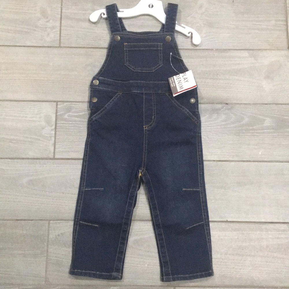 Hanna Andersson denim stretch overalls 85/ 2T NWT